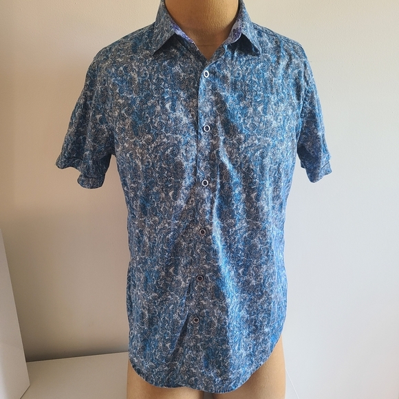 Robert Graham Blue Floral Button Down Shirt - Picture 3 of 8